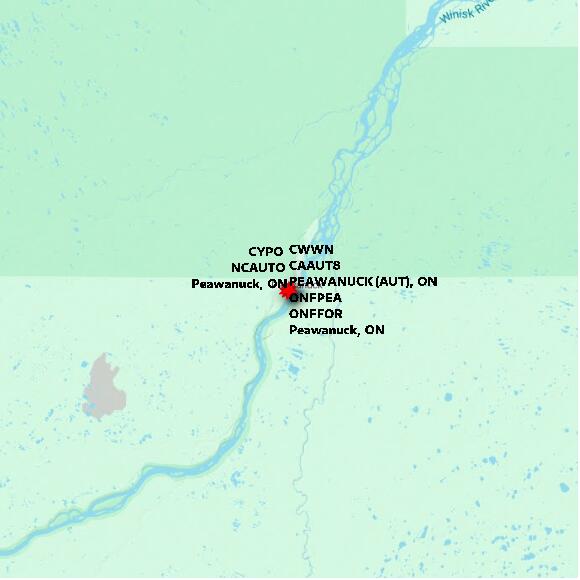 map at zoomlvl 60x60 kilometres for PEAWANUCK (AUT)