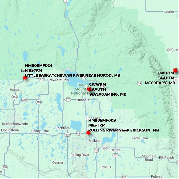 map at zoomlvl 60x60 kilometres for WASAGAMING