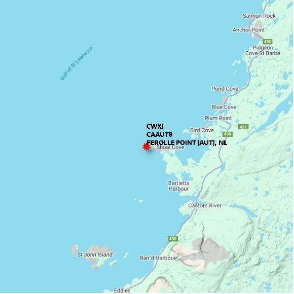 map at zoomlvl 60x60 kilometres for FEROLLE POINT (AUT)