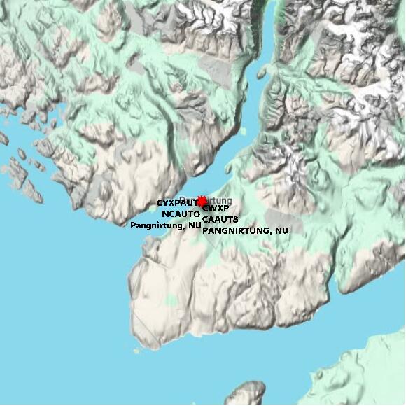 map at zoomlvl 60x60 kilometres for PANGNIRTUNG