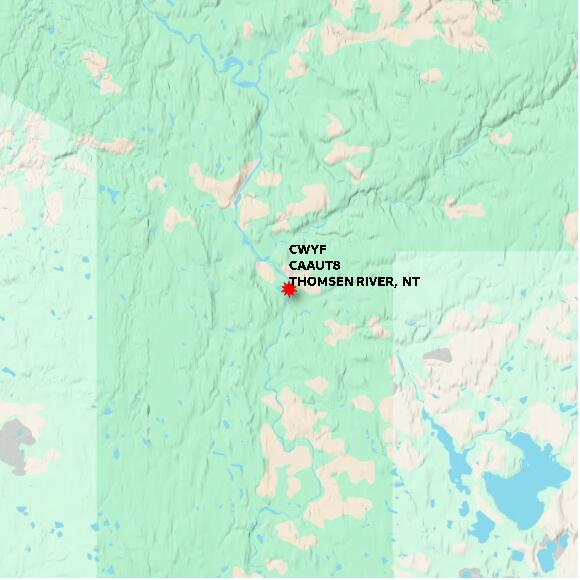 map at zoomlvl 60x60 kilometres for THOMSEN RIVER