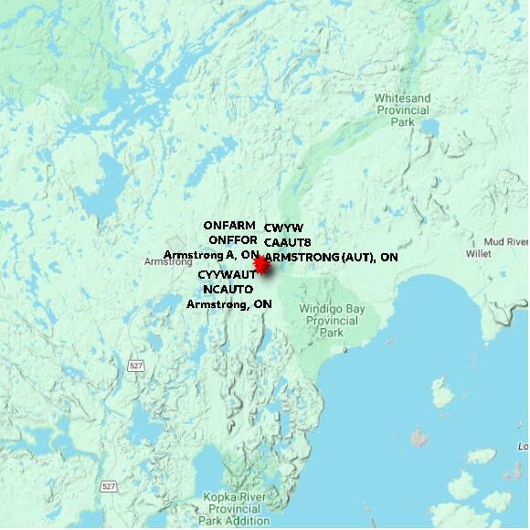 map at zoomlvl 60x60 kilometres for ARMSTRONG (AUT)