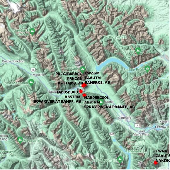 map at zoomlvl 60x60 kilometres for BANFF CS