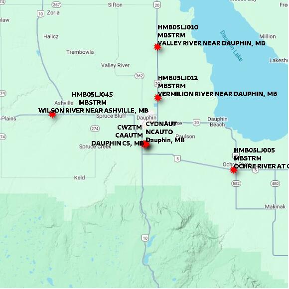 map at zoomlvl 60x60 kilometres for DAUPHIN CS
