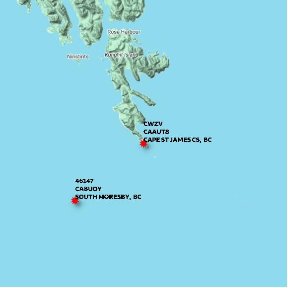 map at zoomlvl 60x60 kilometres for CAPE ST JAMES CS