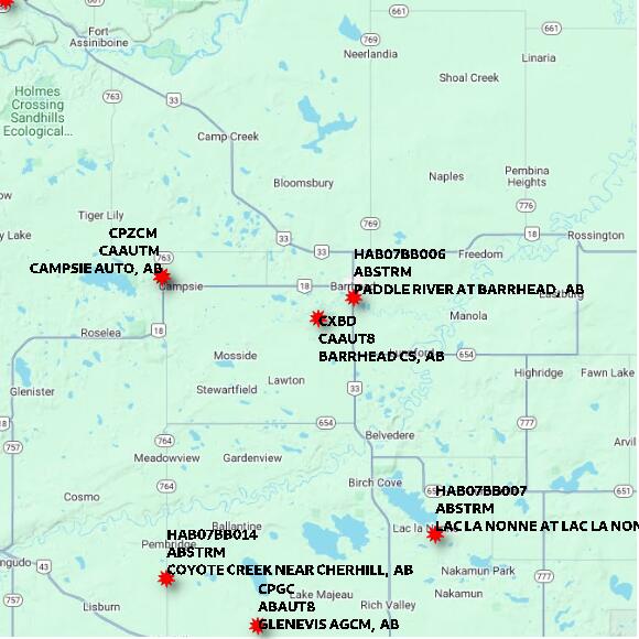 map at zoomlvl 60x60 kilometres for BARRHEAD CS