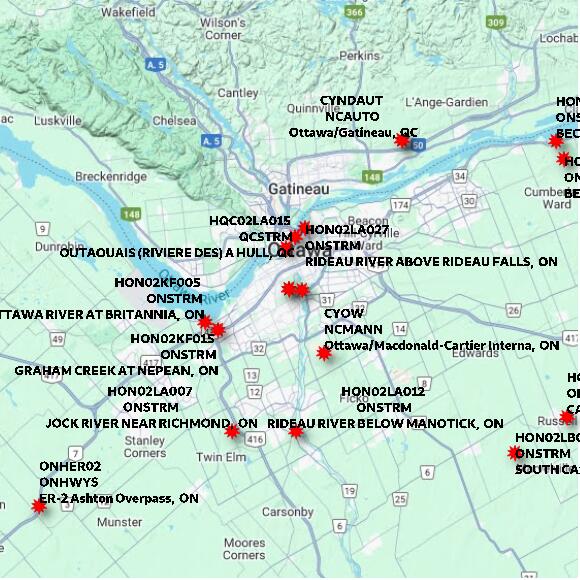 map at zoomlvl 60x60 kilometres for OTTAWA CDA RCS