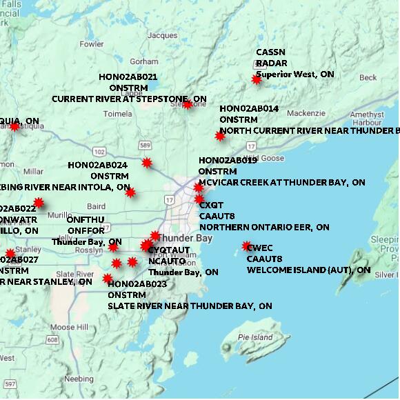 map at zoomlvl 60x60 kilometres for NORTHERN ONTARIO EER