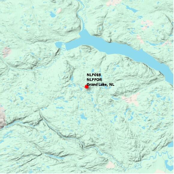 map at zoomlvl 60x60 kilometres for Grand Lake