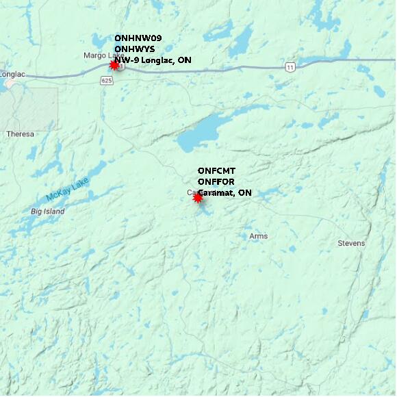 map at zoomlvl 60x60 kilometres for Caramat