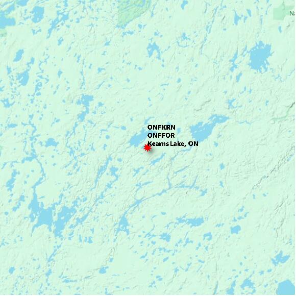 map at zoomlvl 60x60 kilometres for Kearns Lake
