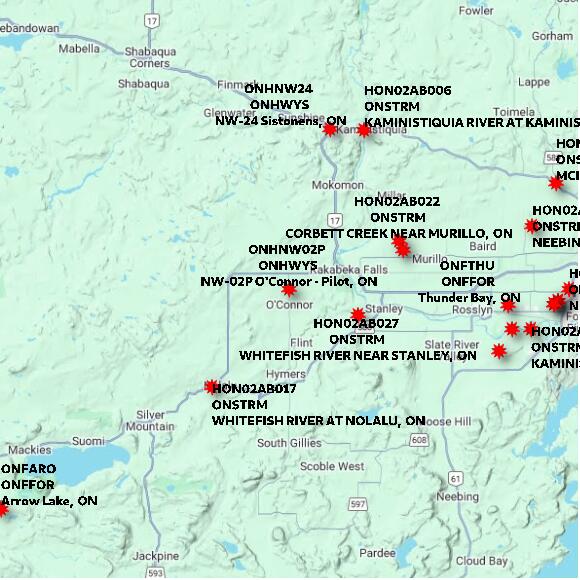 map at zoomlvl 60x60 kilometres for NW-02P O'Connor - Pilot