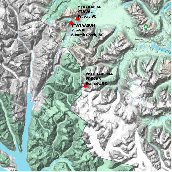 map at zoomlvl 60x60 kilometres for Bennett