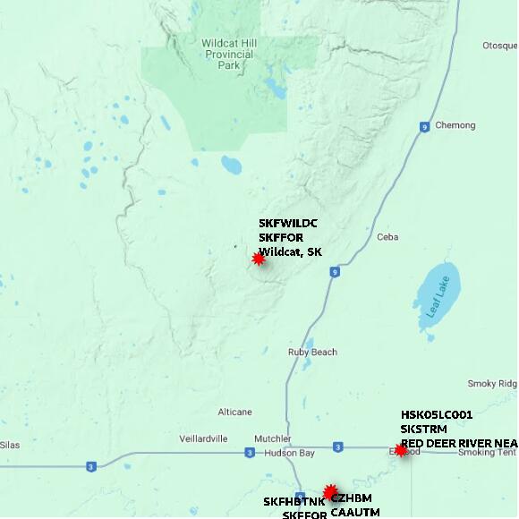 map at zoomlvl 60x60 kilometres for Wildcat